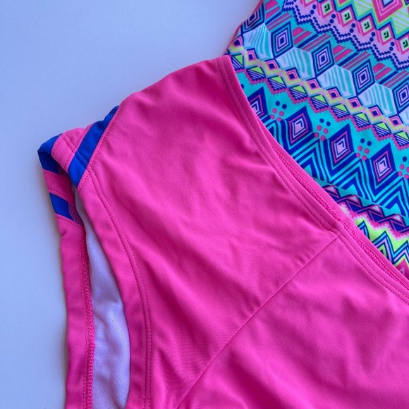 Girls Size 7 tankini short two piece swimsuit swimwear rash guard - Picture 3 of 6